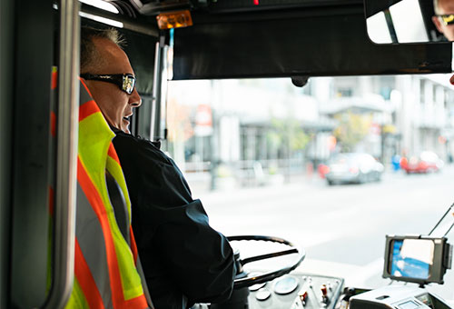 Bus driver drives valleyride bus